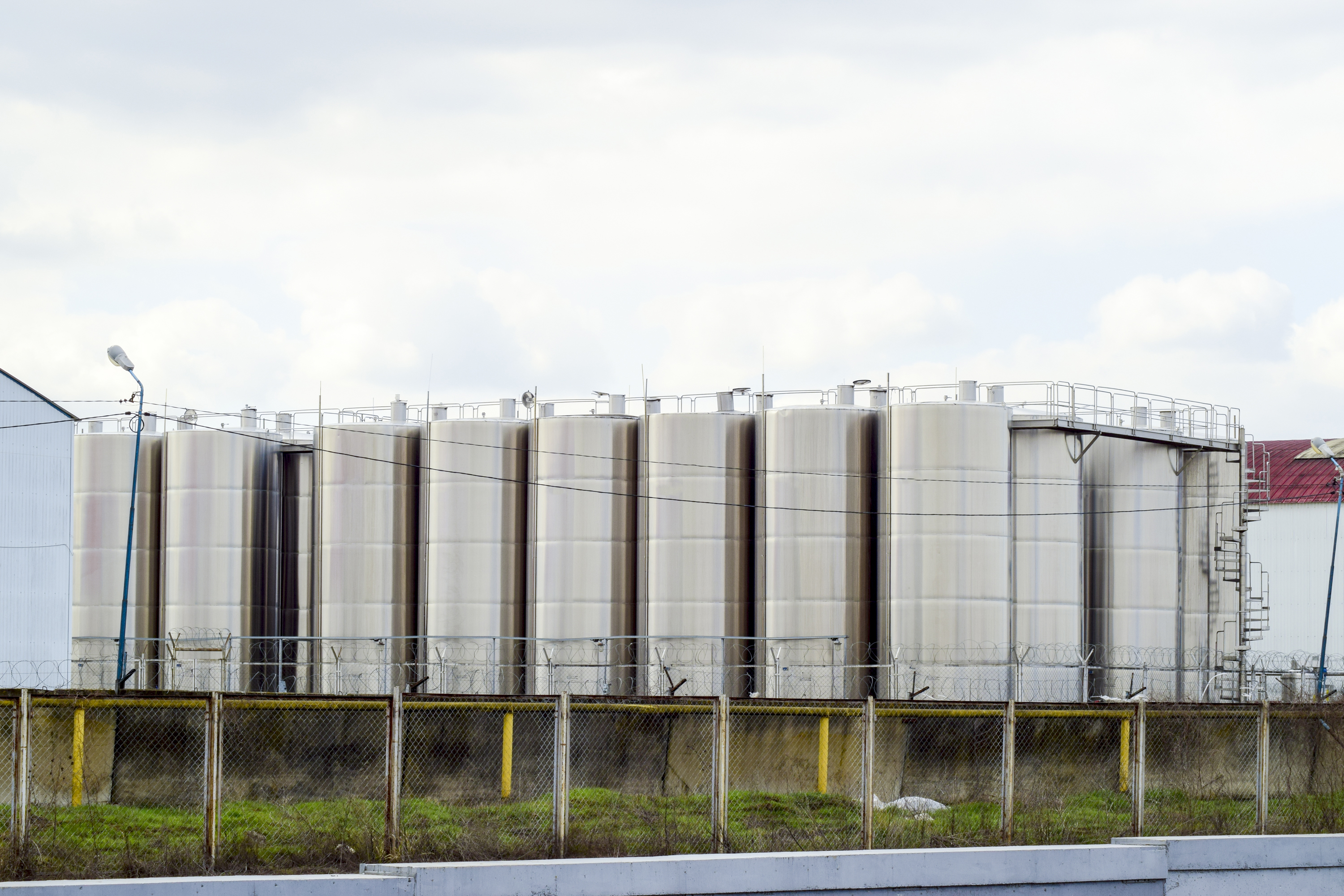 Bunded tank containment area