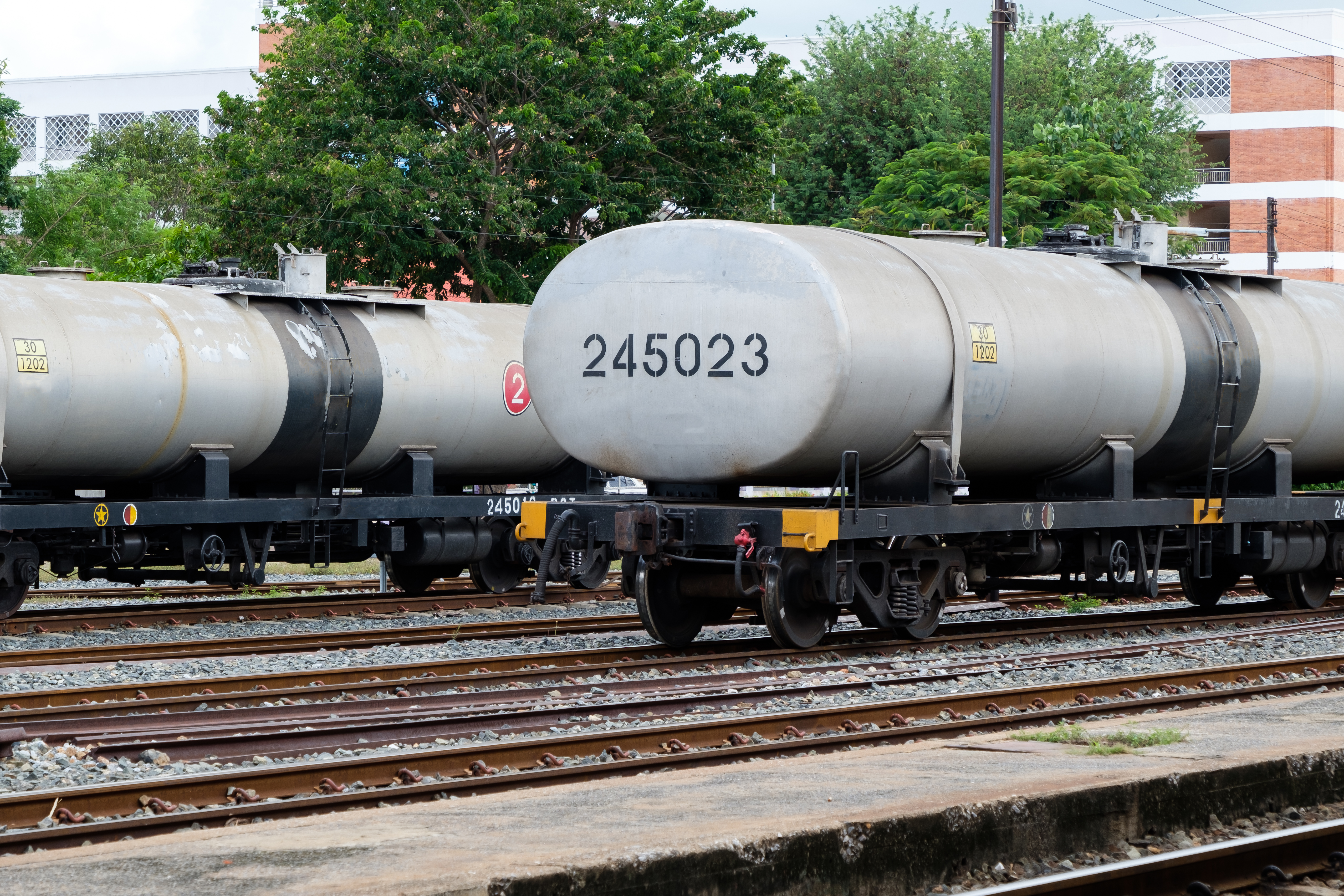 Rail siding with tank cars
