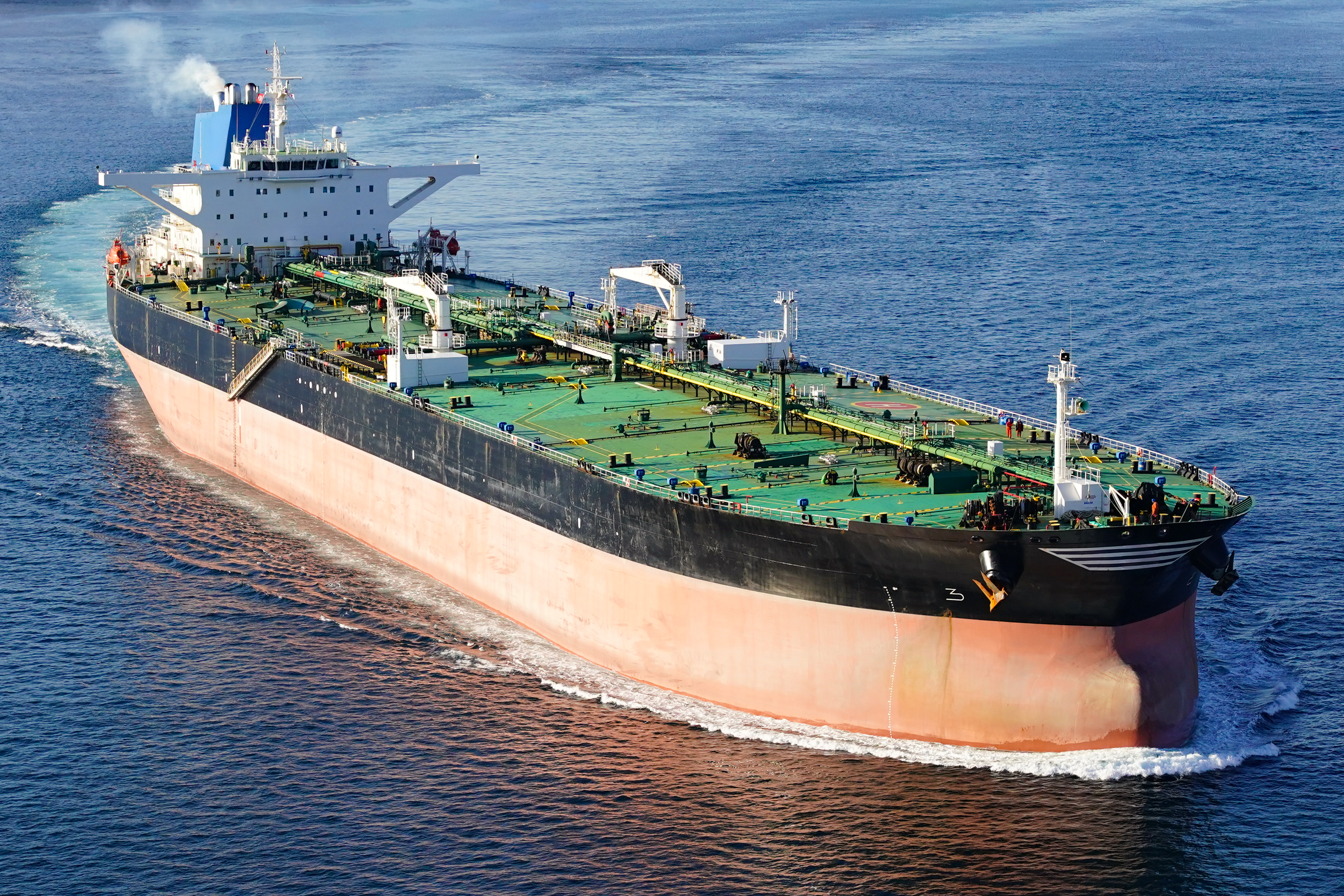 Coastal tanker at the terminal berth